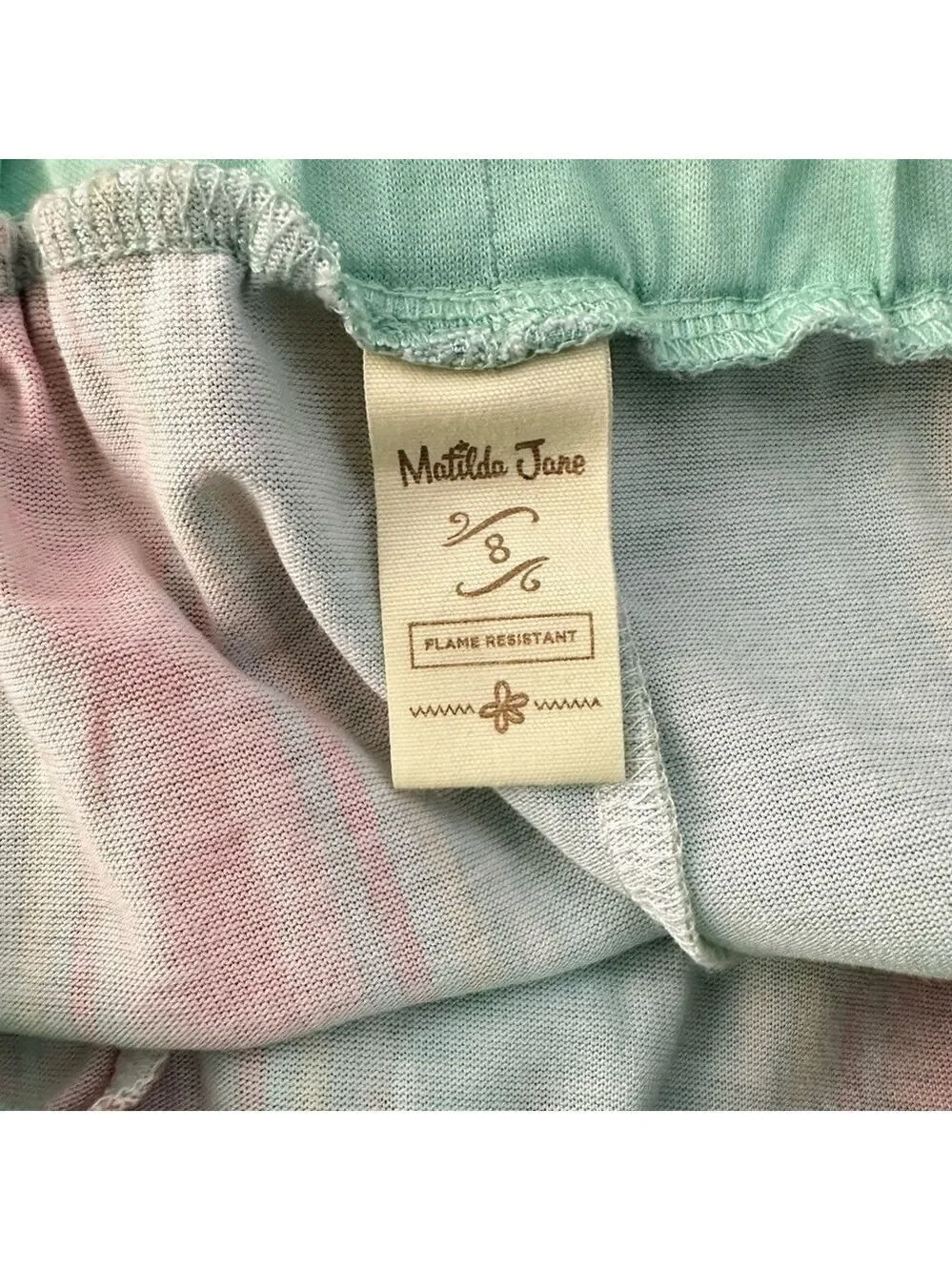 Matilda Jane Girls Striped Floral‎ Ruffle Pajama Shorts Size 8
